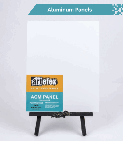 Artefex Aluminum Composite Material (ACM) panel, featuring a smooth, rigid surface for mixed media and fine art applications.