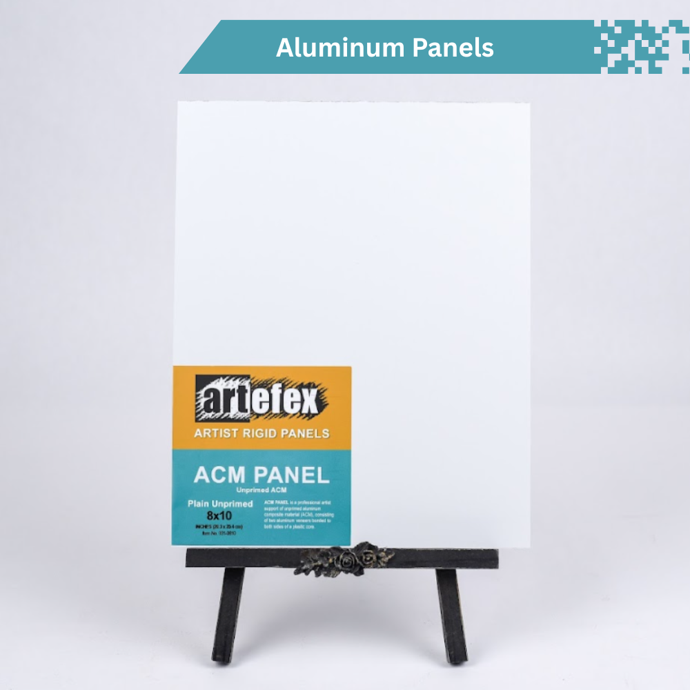 Artefex Aluminum Composite Material (ACM) panel, featuring a smooth, rigid surface for mixed media and fine art applications.