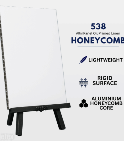 Artefex 538 Oil Primed Linen Honeycomb Panel – Lightweight, rigid support with archival oil-primed linen for professional fine art painting